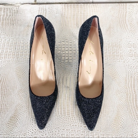 Lola Cruz Women’s Gunmetal Black Sparkle‎ Heels - Picture 5 of 7